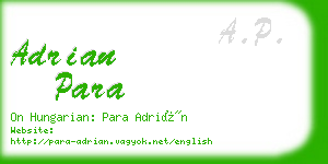 adrian para business card